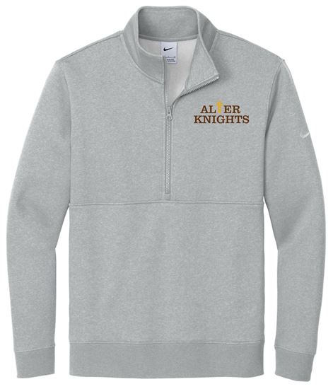 Picture of Alter - Unisex - Club Fleece 1/2 Zip w/ Logo Choice by Nike NKDX6718 - Heather Grey