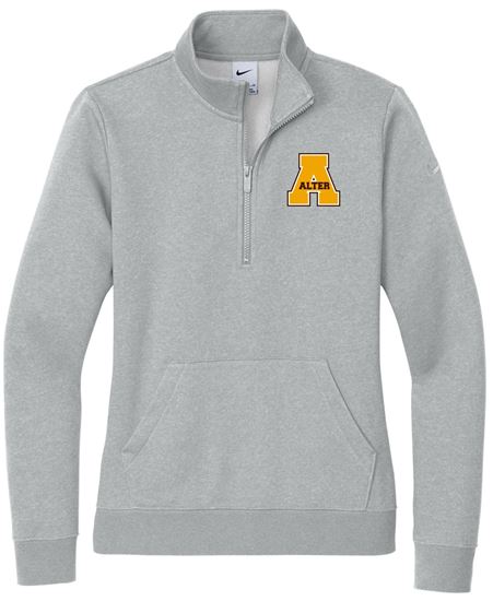 Picture of Alter - Ladies - Women's Club Fleece 1/2 Zip w/ Logo Choice by Nike NKDX6720 - Heather Grey
