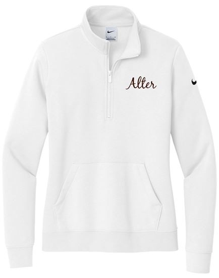 Picture of Alter - Ladies - Women's Club Fleece 1/2 Zip w/ Logo Choice by Nike NKDX6720 - White
