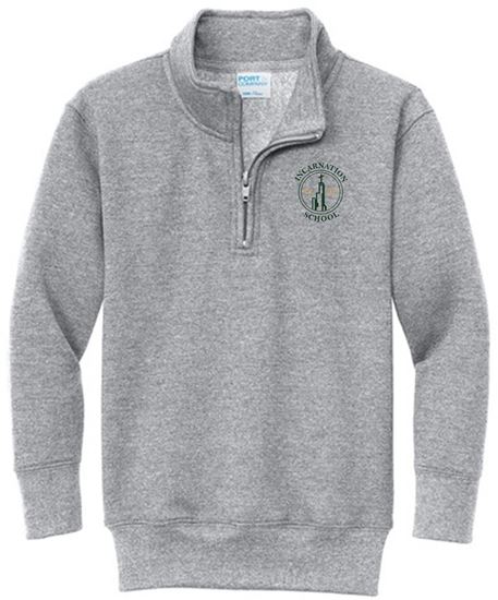 Picture of Incarnation - Youth - (7th/8th Grade)  - Fleece 1/4 Zip Sweatshirt  PC78YQ - Athletic Heather
