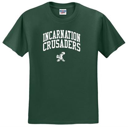 Picture of NEW!! Incarnation - Youth/Unisex - Short Sleeve Tee by Jerzees 29M(B) - Gold or Forest Green