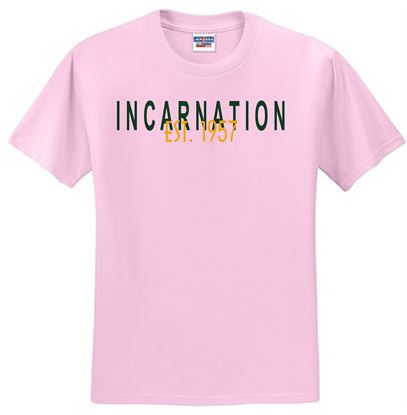 Picture of New!! Incarnation - Youth/Unisex - Short Sleeve Tee 2 Color EST 1957 Logo by Jerzees 29M(B) - Ash, Athletic Heather, Classic Pink