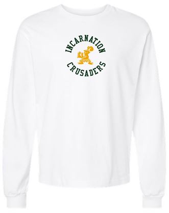 Picture of NEW! Youth/Unisex  Incarnation 2 Color Circle  Long Sleeve Tee - Athletic Heather,  Pink, or White
