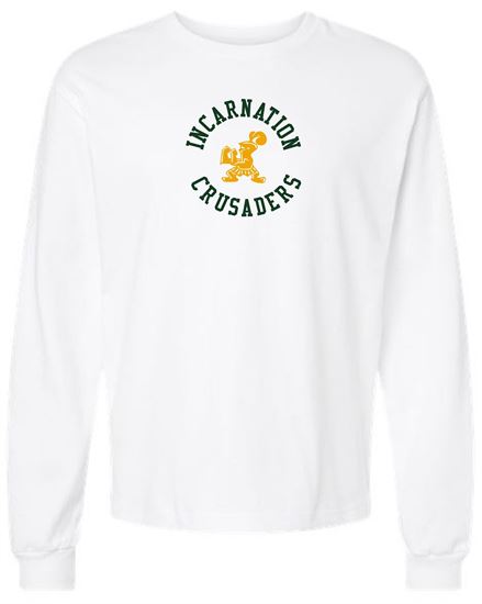 Picture of NEW! Youth/Unisex  Incarnation 2 Color Circle  Long Sleeve Tee - Athletic Heather,  Pink, or White
