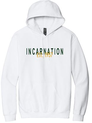 Picture of NEW!!! SUPER SOFT HOODIE! Incarnation Youth/Unisex  EST 1957 Hooded Sweatshirt By Gildan - SF500(B) - Grey, Pink, or White