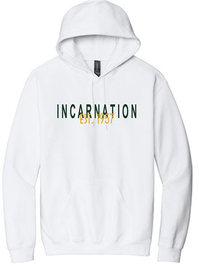 Picture of NEW!!! SUPER SOFT HOODIE! Incarnation Youth/Unisex  EST 1957 Hooded Sweatshirt By Gildan - SF500(B) - Grey, Pink, or White