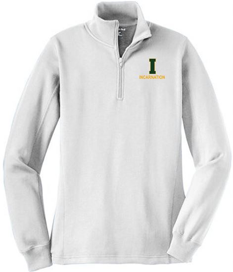 Picture of Incarnation - Ladies - 1/4 Zip Sweatshirt by Sport Tek LST253 -Athletic Heather or White