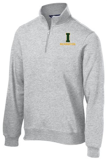 Picture of Incarnation - Adult/Unisex - 1/4 Zip Sweatshirt by Sport Tek ST253 - Athletic Heather, Forest Green, or White