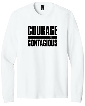 Picture of CinDay Academy - Youth/Unisex - Perfect Tri Long Sleeve Tee w/ All White Logo by District DT132Y/DM132 - Grey Frost, Red Frost, or White