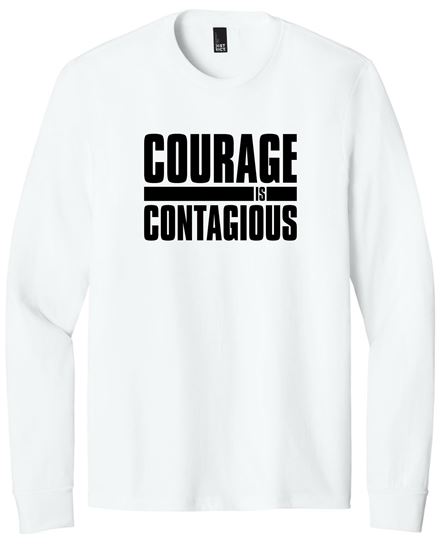 Picture of CinDay Academy - Youth/Unisex - Perfect Tri Long Sleeve Tee w/ All White Logo by District DT132Y/DM132 - Grey Frost, Red Frost, or White