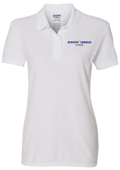 Picture of 50% OFF! Bishop Leibold - Ladies Large - DryBlend Uniform Polo by Gildan - White - 1 Left!
