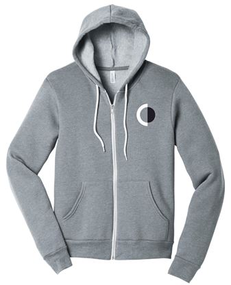 Picture of The CinDay Academy - Unisex - Sponge Fleece Full-Zip Hoodie by Bella + Canvas BC3739 - Athletic Heather or Black Heather