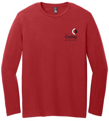 Picture of CinDay Academy - Unisex - Long Sleeve Tee w/ Left Chest Logo by District DT6200 - Black, Light Heather Grey, Red, or White
