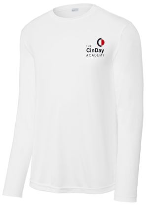 Picture of CinDay Academy - Youth/Unisex - Dri FIt Long Sleeve Tee w/ Left Chest Logo by Sport Tek (Y)ST350LS - Black, Red, Silver, or White