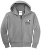 Picture of CinDay Academy - Youth/Unisex - Essential Fleece Full Zip Hooded Sweatshirt by Port & Company PC90(y)zh - Athletic Heather, Jet Black, or White