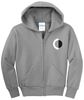 Picture of CinDay Academy - Youth/Unisex - Essential Fleece Full Zip Hooded Sweatshirt by Port & Company PC90(y)zh - Athletic Heather, Jet Black, or White