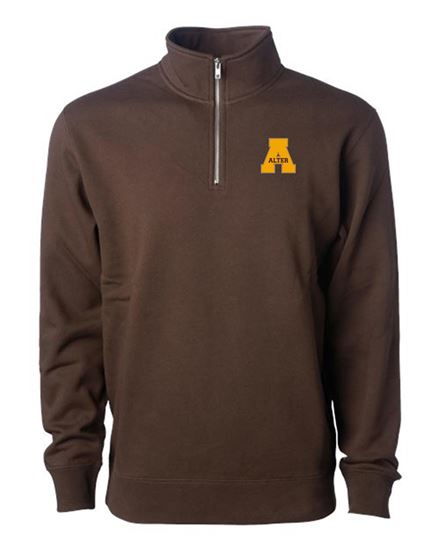Picture of NEW!! Alter - Unisex - Midweight 1/4 Zip Pullover w/ Logo Choice by Independent Trading Co. - SS4600QZ - Brown