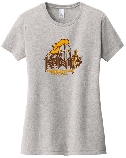 Picture of SDK Football - Ladies - Fit Short Sleeve Tee by District DT6002 - Light Heather Grey or White