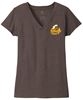 Picture of SDK Football - Ladies - Short Sleeve V Neck Tee w/ Left Chest Logo by District DT8001 - Deep Heather Brown