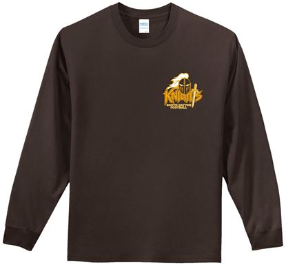 Picture of SDK Football - Unisex - Long Sleeve Essential Tee w/ Left Chest Logo by Port & Company PC61LS - Brown