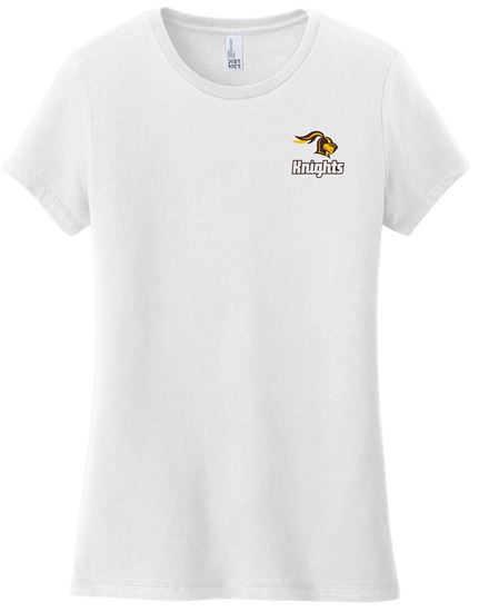 Picture of SDK Football - Ladies - Fit Short Sleeve Tee w/ Left Chest Logo by District DT6002 - Light Heather Grey or White