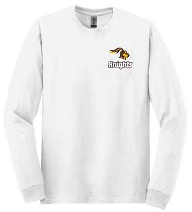 Picture of SDK Football - Youth/Unisex - Heavy Cotton Long Sleeve Tee w/ Left Chest Logo by Gildan 5400(B) - Sports Grey or White