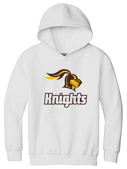 Picture of SDK Football - Youth/Unisex - Heavy Blended Hooded Sweatshirt by Gildan 18500(b) - Sports Grey or White