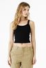 Picture of Alter Lancerettes - Ladies - Micro Rib Spaghetti Strap Tank w/ Glitter Logo by Bella+Canvas BC1012 - Solid Black Blend