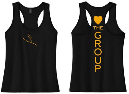 Picture of Alter Lancerettes - Ladies - Softstyle Racerback Tank w/ Glitter Logo by Gildan 64220LCVC - Pitch Black