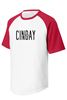Picture of CinDay Acadamy - Youth/Unisex - Sport-Tek Short Sleeve Colorblock Raglan Jersey (Y)T201- White/ Black
