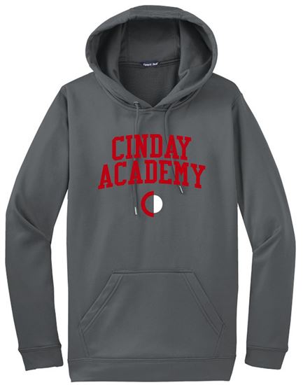 Picture of Clearance!! Cinday  - Unisex - Warm Up  Wick Fleece Pullover Hoodie by Sport Tek F244 - 1 Left!  - Smoke Grey