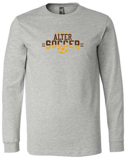 Picture of Alter Boys Soccer - Jersey Long Sleeve Tee by Bella + Canvas 3501CVC- Athletic Heather or White - 2 Color Logo