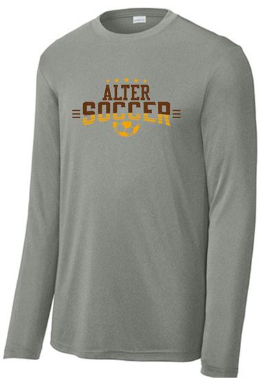 Picture of Alter Boys Soccer - Unisex - Dri Fit Long Sleeve by Sports Tek ST350LS  - Athletic Grey or White - Logo 2