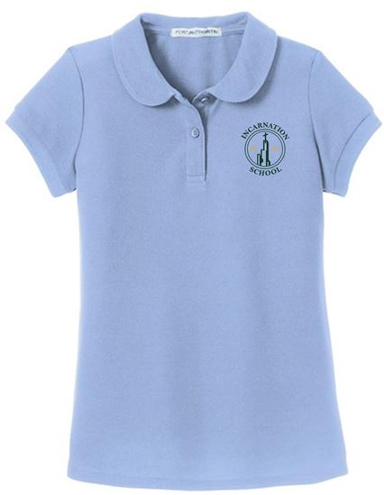 Picture of Incarnation - Girls/Ladies - (Pre K - 8th Grade) - Short Sleeve Uniform Polo by Port Authority YG503/L500 - Light Blue or White