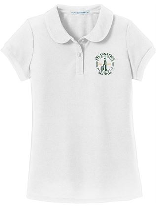 Picture of Light Blue Being Discontinued!! Incarnation - Girls - (Pre K - 8th Grade) - Short Sleeve Uniform Polo by Port Authority YG503 - Light Blue or White