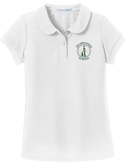 Picture of Light Blue Being Discontinued!! Incarnation - Girls - (Pre K - 8th Grade) - Short Sleeve Uniform Polo by Port Authority YG503 - Light Blue or White