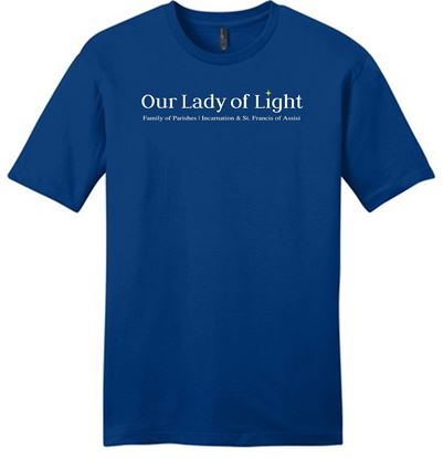 Picture of Our Lady Of Light - Youth/Unisex - Letterhead - V.I.T. Short Sleeve Tee by District DT6000(Y) - Deep Royal