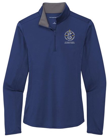 Picture of Our Lady Of Light - Ladies -  Silk Touch™ Performance 1/4-Zip by Port Authority - LK584 -  Royal/Steel Grey  (Style 5)
