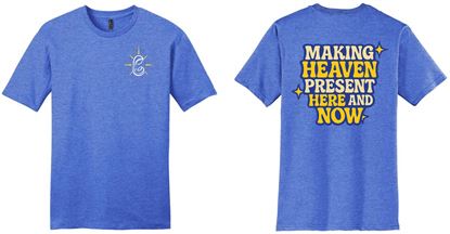 Picture of Our Lady Of Light - Youth & Adult/Unisex -  Perfect Tri Tee w/ Vision Logo by District DT6000(Y) - Royal Frost
