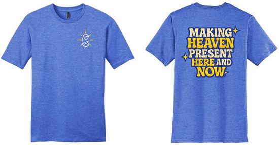 Picture of Our Lady Of Light - Youth & Adult/Unisex -  Perfect Tri Tee w/ Vision Logo by District DT6000(Y) - Royal Frost