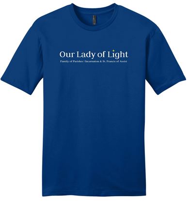 Picture of Our Lady Of Light - Youth & Adult/Unisex - V.I.T. Short Sleeve Tee w/ Letterhead Logo by District DT6000(Y) - Deep Royal
