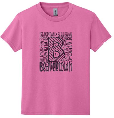 Picture of Kettering Beavertown - Youth - Short Sleeve Tee by Gildan 8000b - Azalea, Light Blue, or Sports Grey