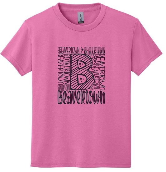 Picture of Kettering Beavertown - Youth - Short Sleeve Tee by Gildan 8000b - Azalea, Light Blue, or Sports Grey