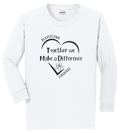 Picture of Kettering Beavertown - Youth - Long Sleeve Tee w/ Heart Logo by Gildan 5400B - Carolina Blue, Sports Grey, or White