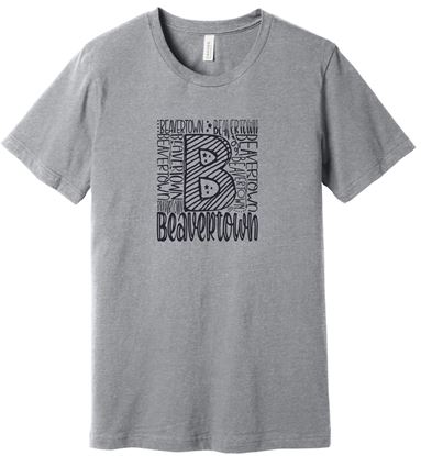 Picture of Kettering Beavertown - Adult/Unisex - Jersey Short Sleeve Tee by Bella + Canvas BC3001CVC - Athletic Heather, Heather Baby Blue, or Heather Pink