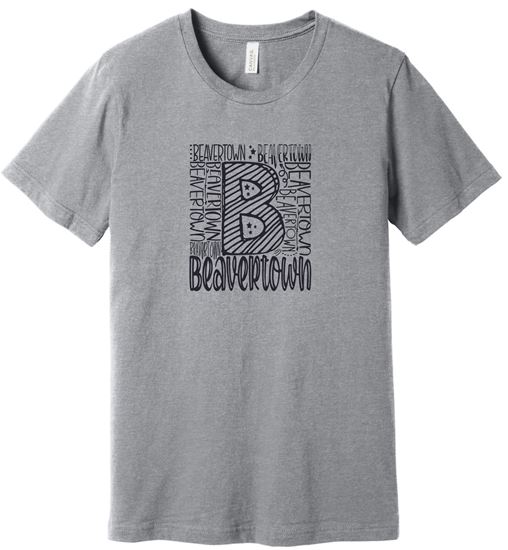 Picture of Kettering Beavertown - Adult/Unisex - Jersey Short Sleeve Tee by Bella + Canvas BC3001CVC - Athletic Heather, Heather Baby Blue, or Heather Pink