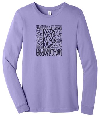 Picture of Kettering Beavertown - Adult/Unisex - Long Sleeve Tee by Bella + Canvas BC3501(CVC) - Athletic Heather, Carolina Blue, or Dark Lavender