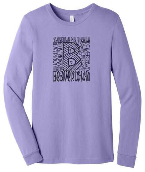 Picture of Kettering Beavertown - Adult/Unisex - Long Sleeve Tee by Bella + Canvas BC3501(CVC) - Athletic Heather, Carolina Blue, or Dark Lavender
