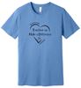 Picture of Kettering Beavertown - Adult/Unisex - Jersey Short Sleeve Tee w/ Heart Logo by Bella + Canvas BC3001CVC - Athletic Heather, Heather Carolina Blue, or Heather Charity Pink