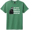 Picture of St. John Paul II - Youth & Adult/Unisex - Short Sleeve Tee by District DT6000(y) - Flush Pink, Heathered Kelly Green, or Heathered Royal